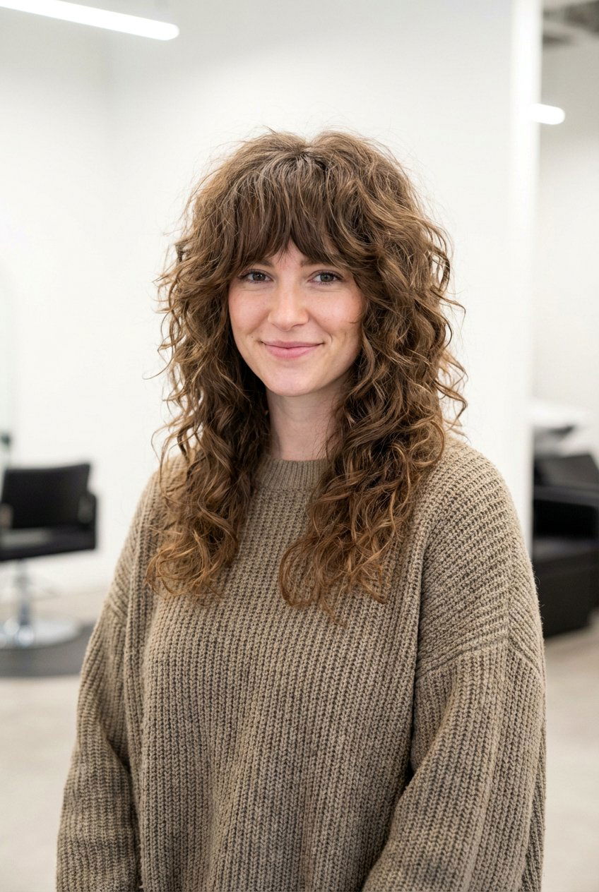 Curly Wolf Cut With Bangs - 20 curly hair with bangs - 20 curly hair with bangs