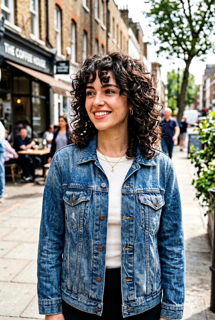 Curly Wolf Cut With Curtain Bangs - 20 layered wolf cut for curly hair women - 20 layered wolf cut for curly hair women