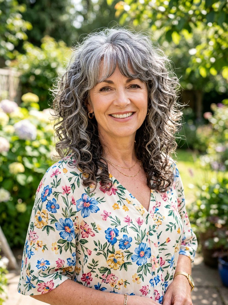Curly Wolf Cut With Curtain Bangs - 20 curly wolf cut for mature women - 20 curly wolf cut for mature women