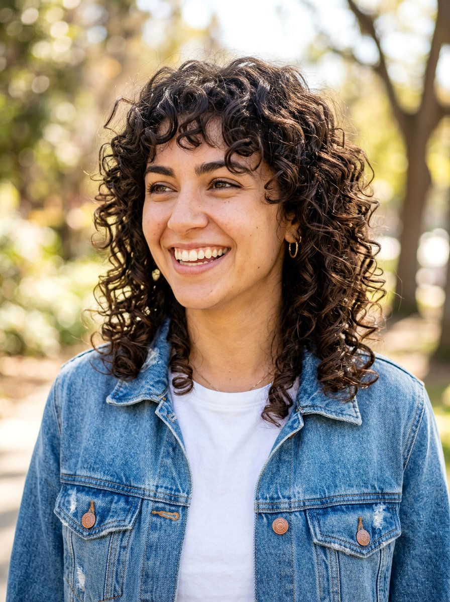 Curly Wolf Cut With Face Framing Layers - 20 easy wolf cut styling ideas - 20 easy wolf cut styling ideas