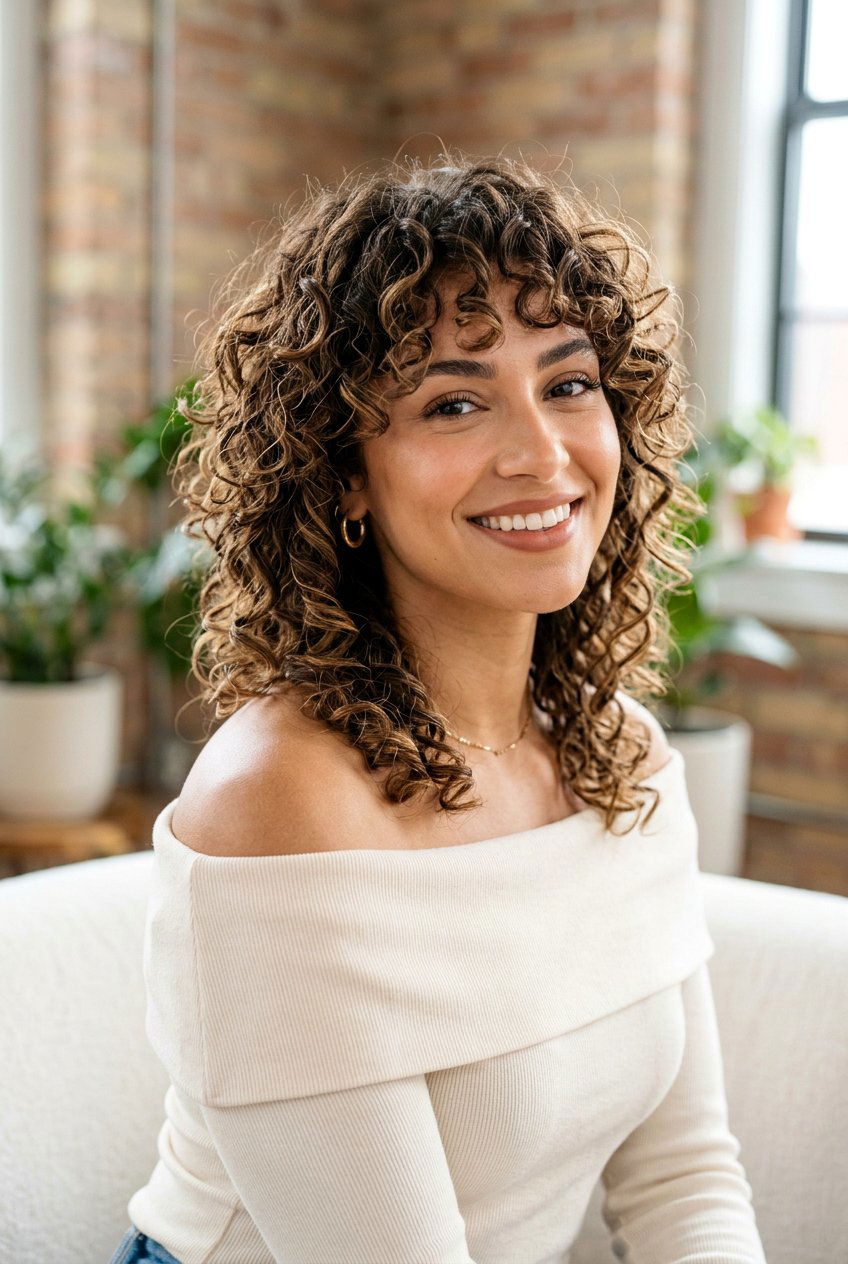 Curly Wolf Cut With Face Framing Layers - 20 layered wolf cut for curly hair women - 20 layered wolf cut for curly hair women