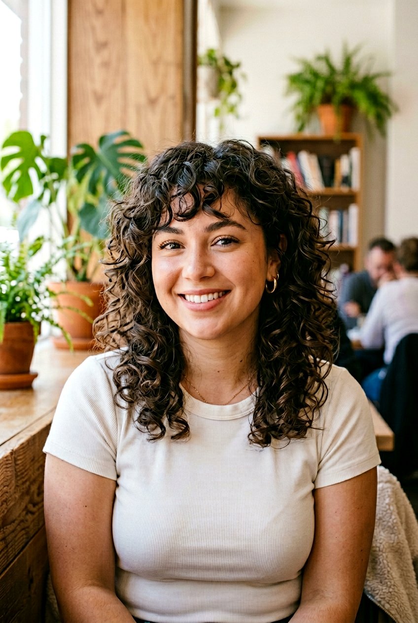 20 Breathtaking Curly Wolf Cut Ideas for Round Face Shapes