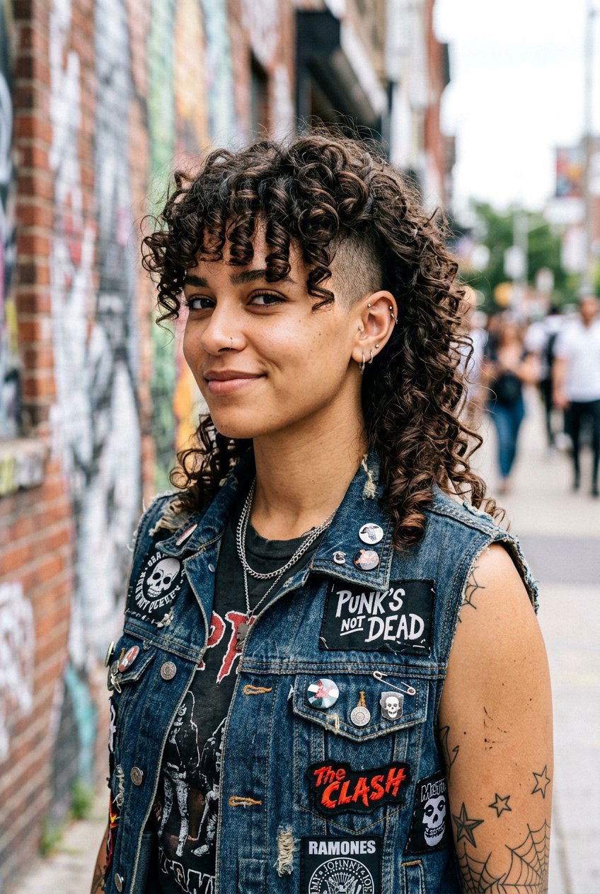 Curly Wolf Cut With Undercut - 20 layered wolf cut for curly hair women - 20 layered wolf cut for curly hair women