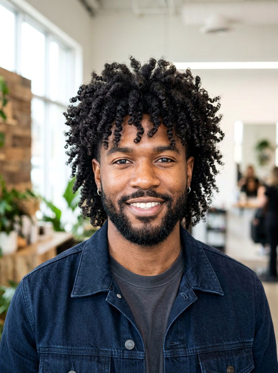 Curly Wolf Cut for Black Men - 20 wolf cut men curly hair - 20 wolf cut men curly hair