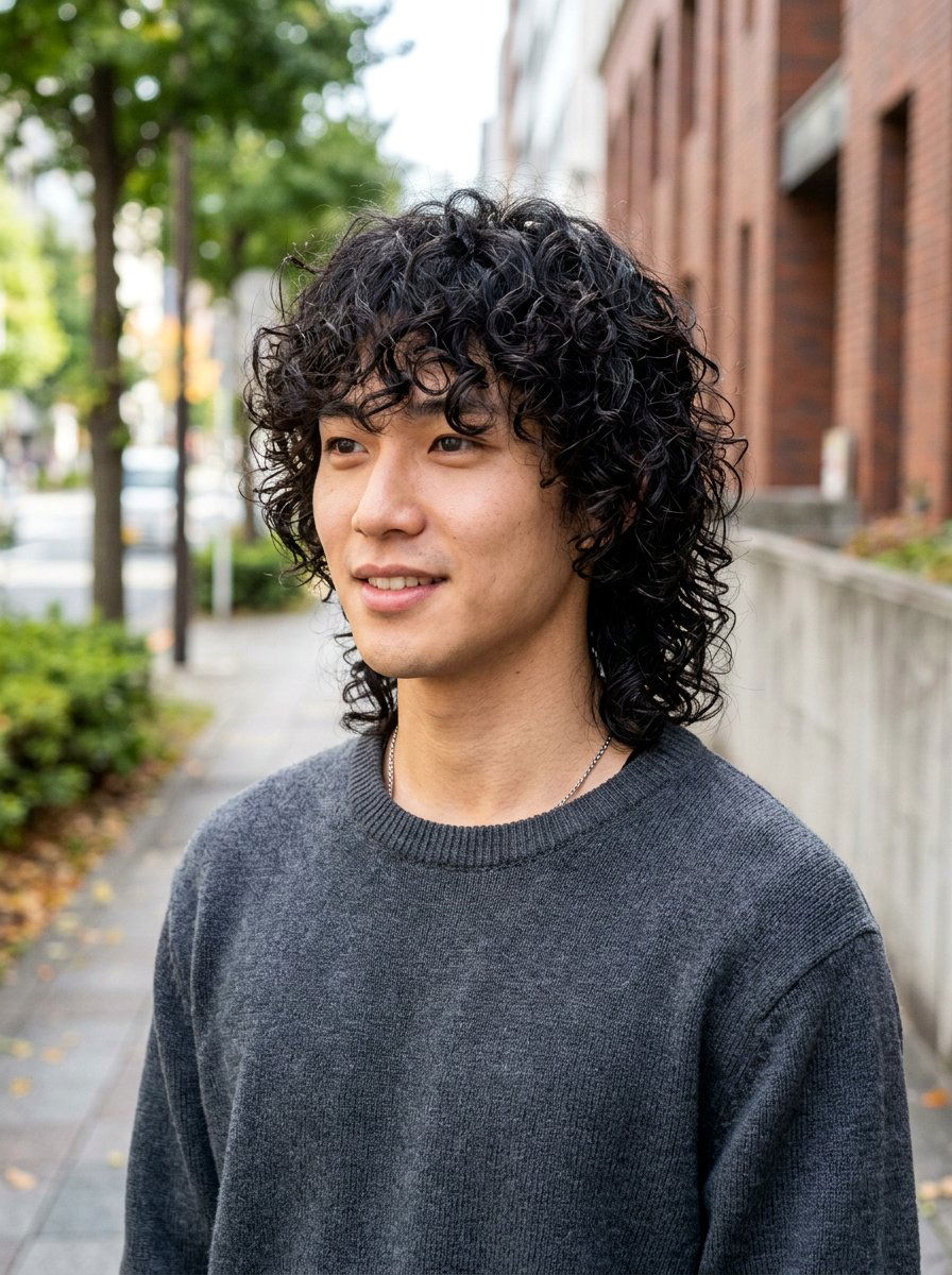 Curly Wolf Cut with Perm - 20 wolf cut men curly hair - 20 wolf cut men curly hair