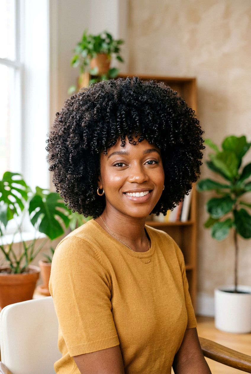 Curly afro - 20 hairstyles for work - 20 hairstyles for work