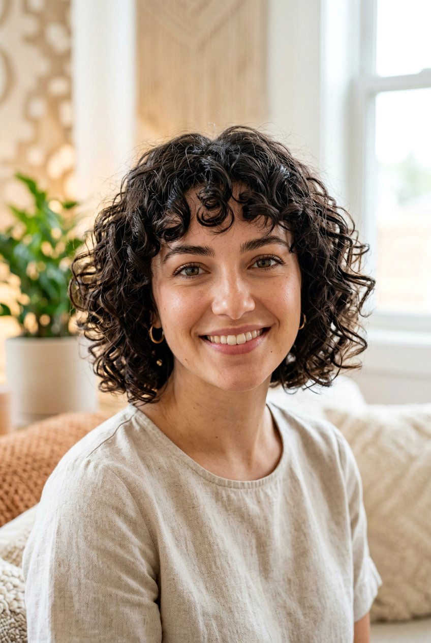 Curly bob with bangs - 20 curly bob hairstyles - 20 curly bob hairstyles