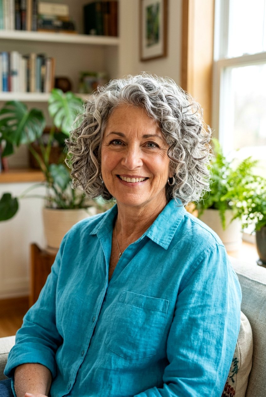 Curly chin length bob - 20 elegant chin length bob for older women - 20 elegant chin length bob for older women