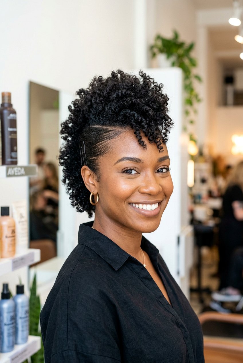 Curly faux hawk - 20 hairstyles for curly hair - 20 hairstyles for curly hair