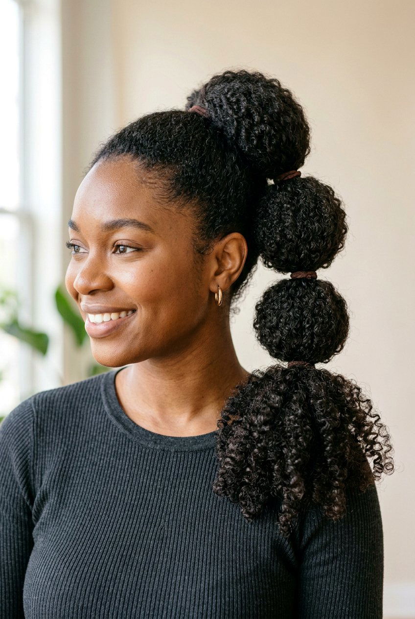 Curly hair bubble ponytail - 20 bubble ponytail hairstyles - 20 bubble ponytail hairstyles