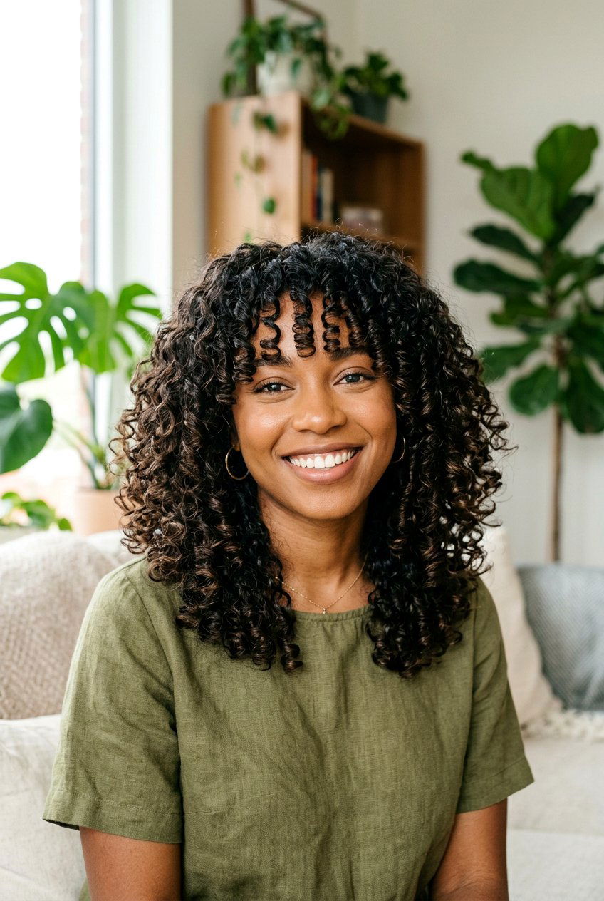 Curly hair with curtain bangs and layers - 20 curtain bangs with layers - 20 curtain bangs with layers