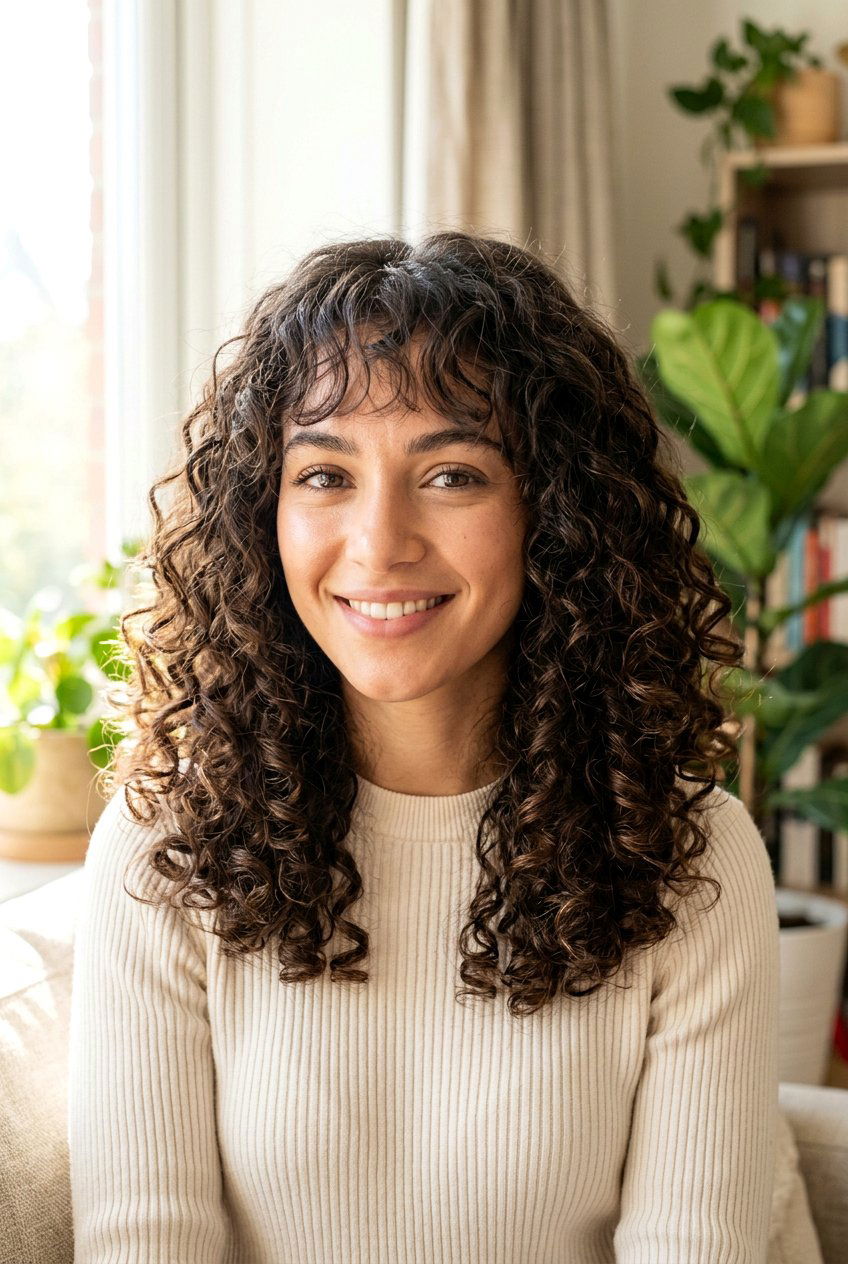 Curly hair with see through bangs - 20 see through bangs - 20 see through bangs