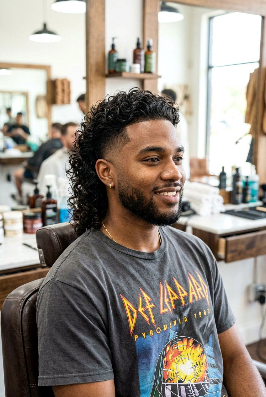 Curly mullet taper fade - 20 curly taper fade for men - 20 curly taper fade for men