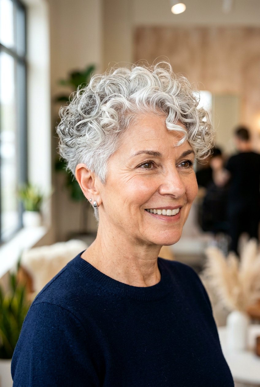 Curly pixie cut - 20 curly hairstyles for older women - 20 curly hairstyles for older women