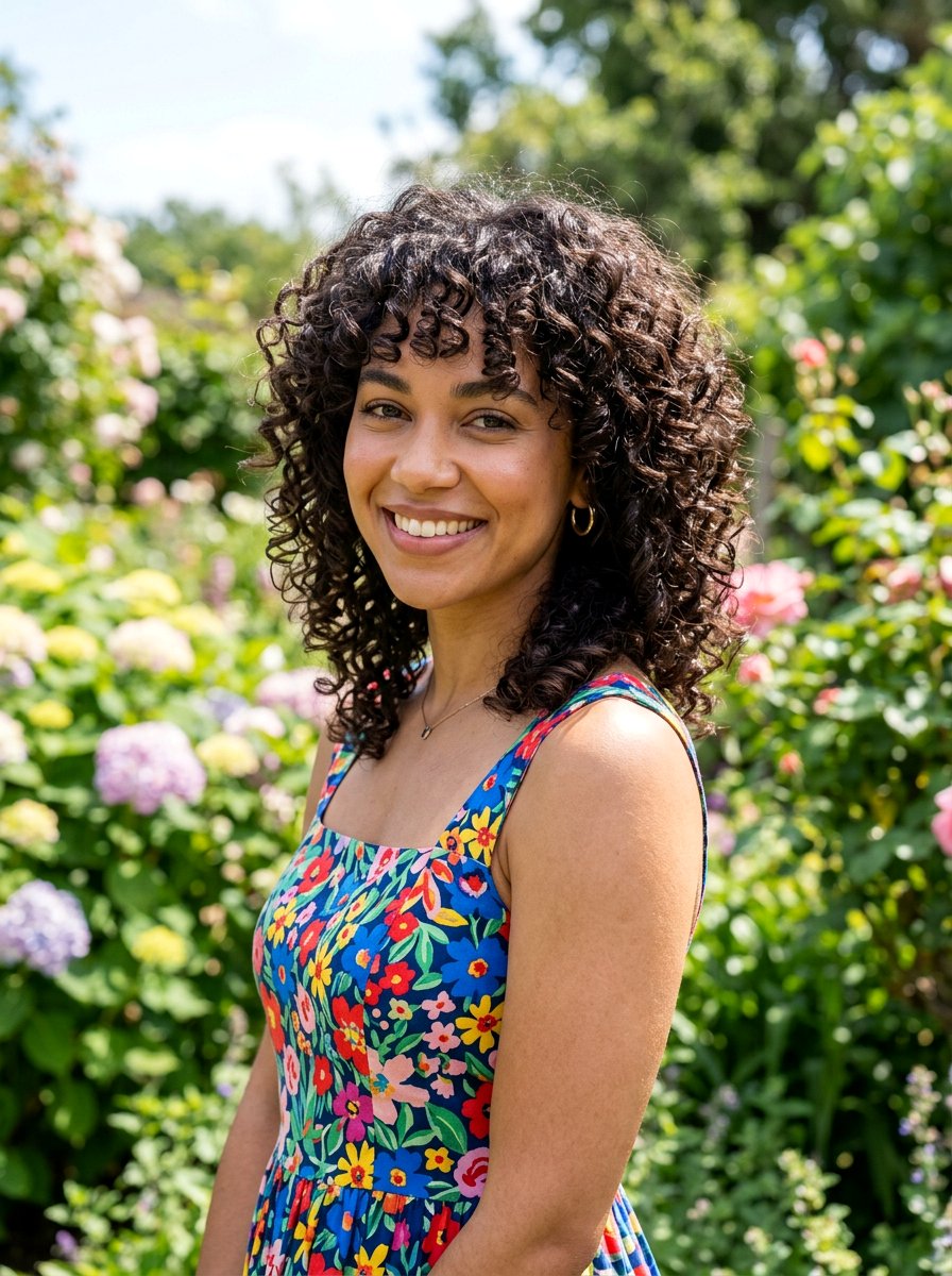 Curly shoulder length shag with fringe - 20 shoulder length shag for thick hair - 20 shoulder length shag for thick hair