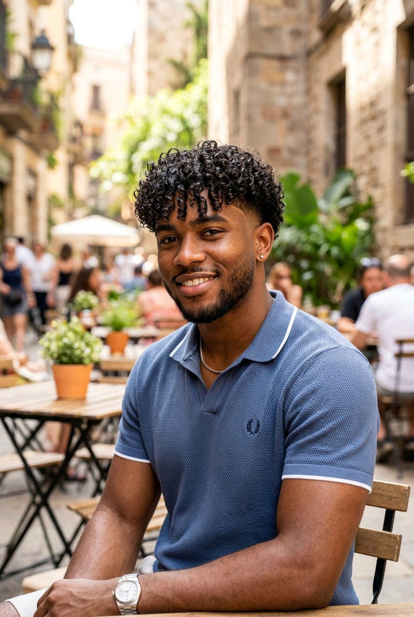 Curly taper fade with fringe - 20 curly taper fade for men - 20 curly taper fade for men