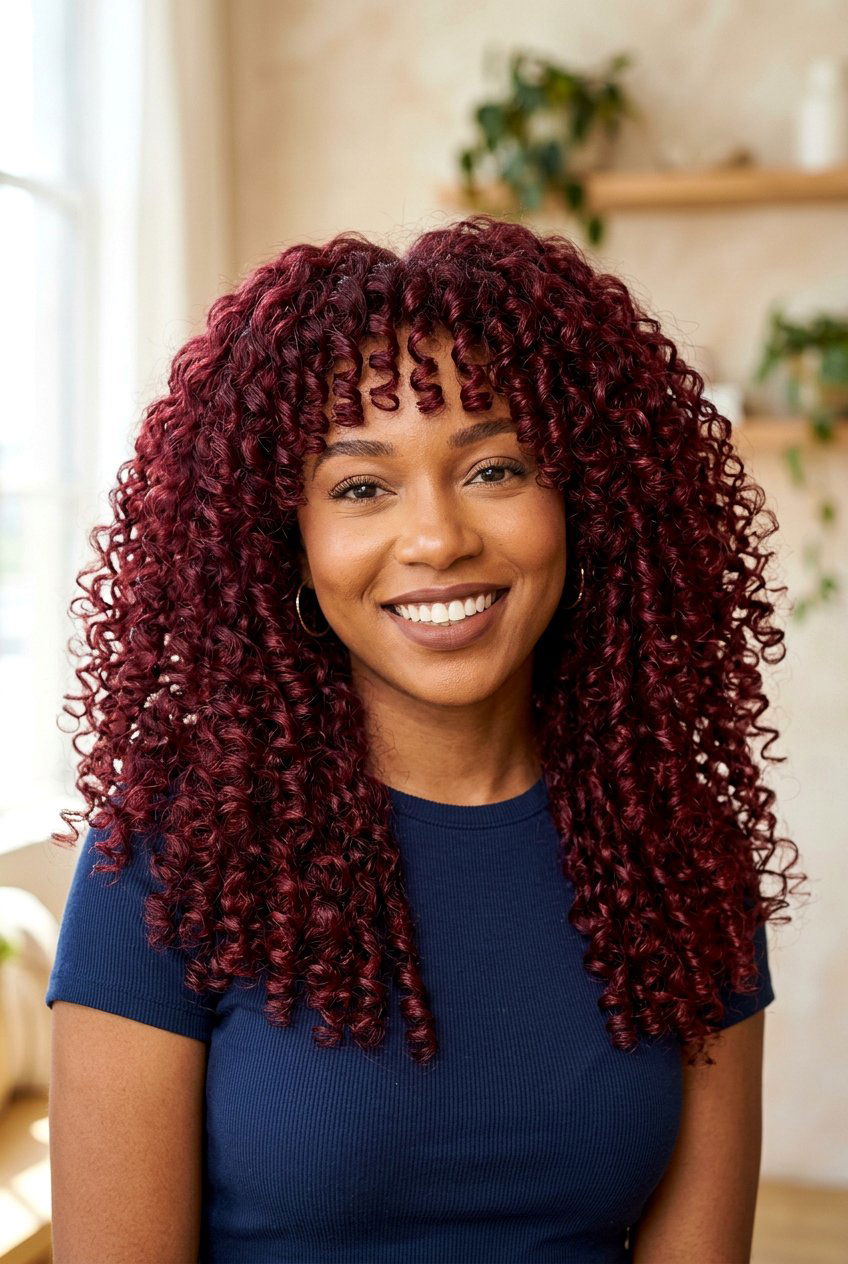 Curly wine red hair - 20 wine red hair color - 20 wine red hair color