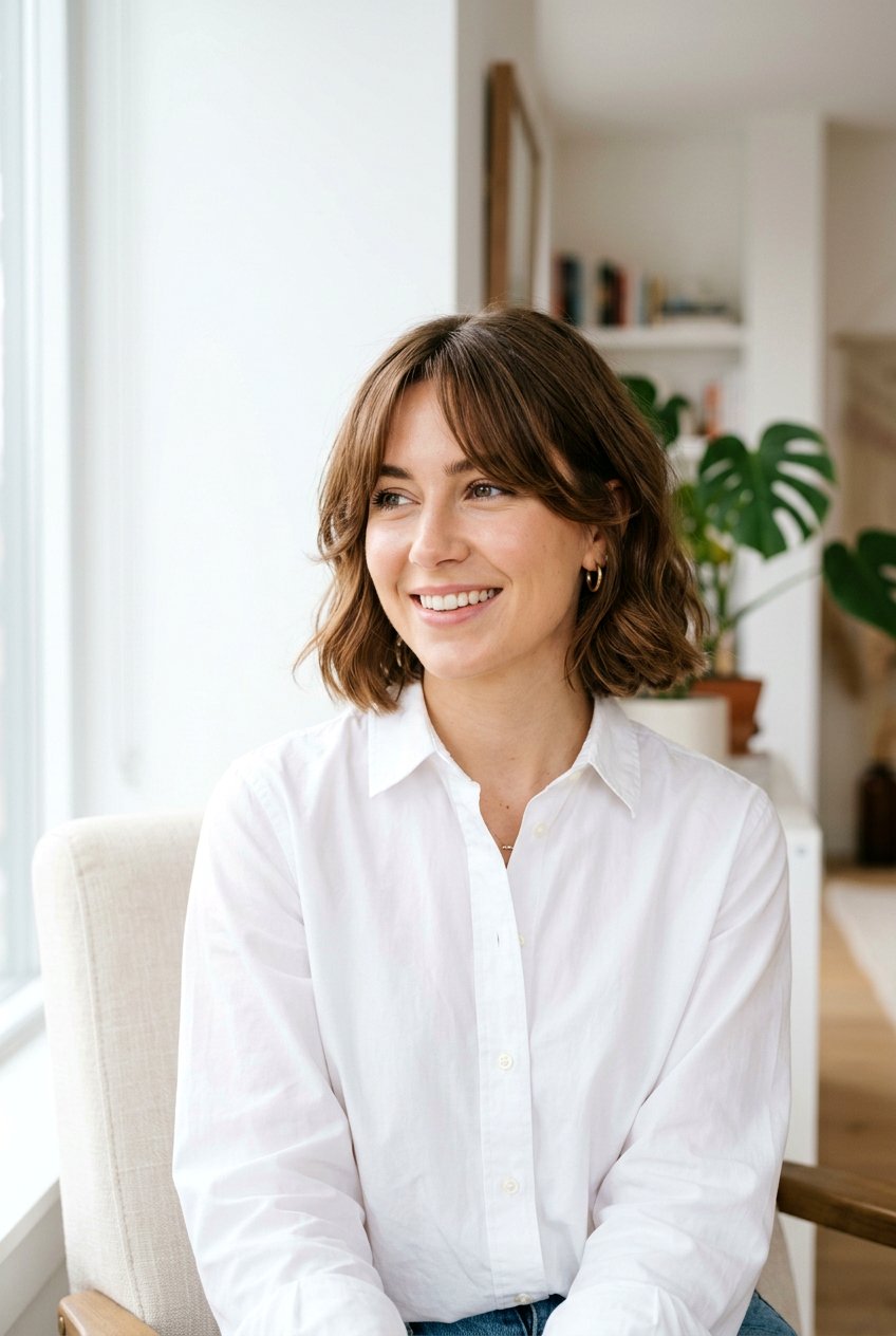 Curtain Bang Bob - 20 low maintenance bob for moms - 20 low maintenance bob for moms