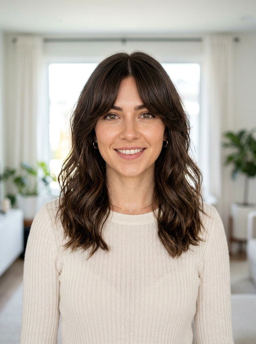 Curtain Bangs - 20 flattering haircut for oblong face women - 20 flattering haircut for oblong face women