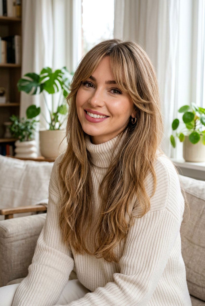 Curtain Bangs - 20 office hairstyle for thin fine hair - 20 office hairstyle for thin fine hair