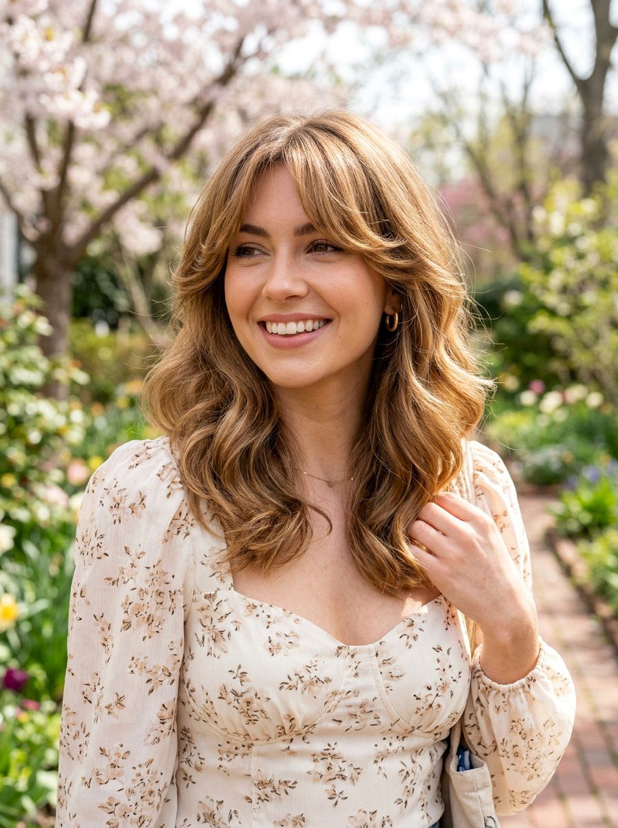 Curtain Bangs Blowout - 20 simple hairstyle for birthday brunch - 20 simple hairstyle for birthday brunch