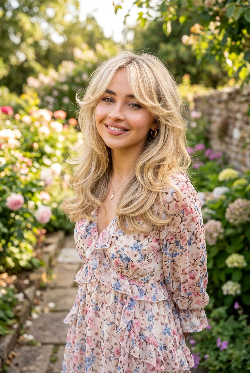 Curtain Bangs Blowout Inspired By Sabrina Carpenter - 20 celebrity inspired blowout - 20 celebrity inspired blowout