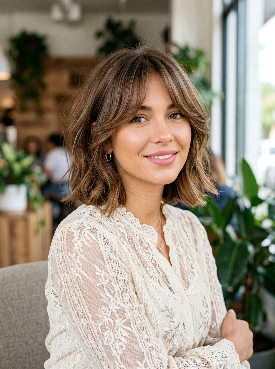 Curtain Bangs Bob Haircut - 20 haircut to grow out bob evenly - 20 haircut to grow out bob evenly