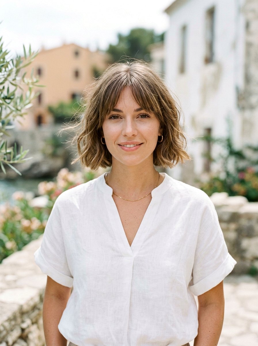 Curtain Bangs Bob Haircut - 20 polished haircut for fine thin hair - 20 polished haircut for fine thin hair