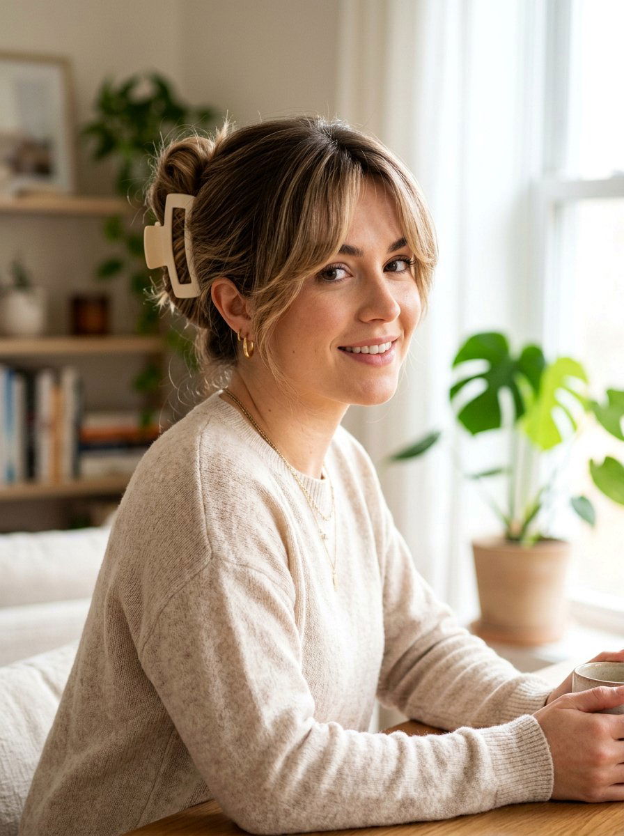 20 Effortless Vacation Hairstyle with Claw Clip Bun Looks