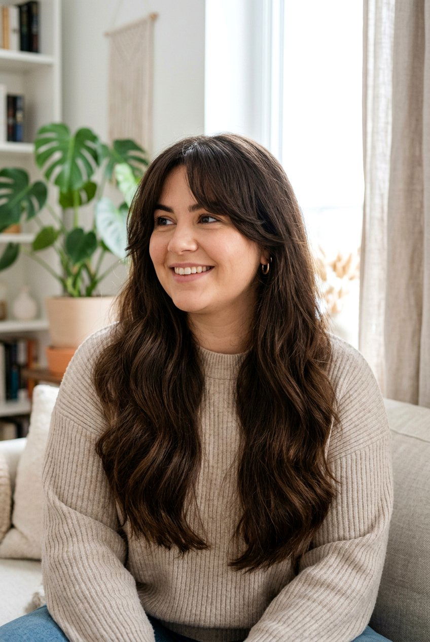 Curtain Bangs For Round Chubby Face With Thick Hair - 20 curtain bangs for round chubby face - 20 curtain bangs for round chubby face