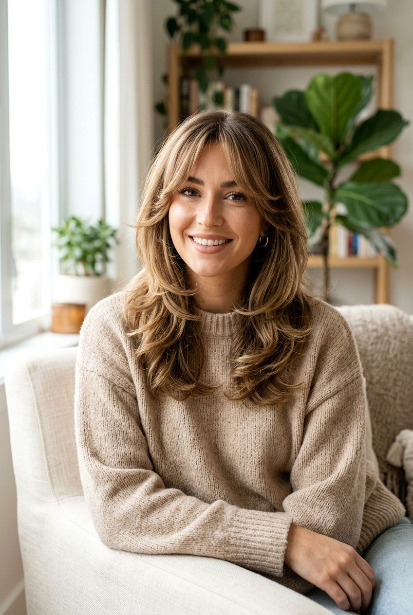 Curtain Bangs Layered Blowout - 20 celebrity blowout with layers - 20 celebrity blowout with layers