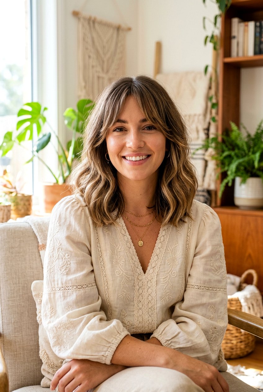 Curtain Bangs Lob - 20 stylish mom haircut for fine hair - 20 stylish mom haircut for fine hair