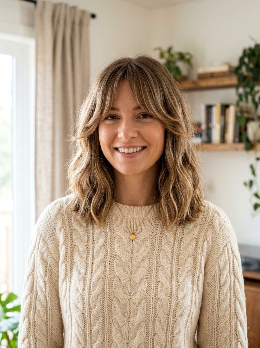 Curtain Bangs Lob - 20 winter haircut trends for women - 20 winter haircut trends for women