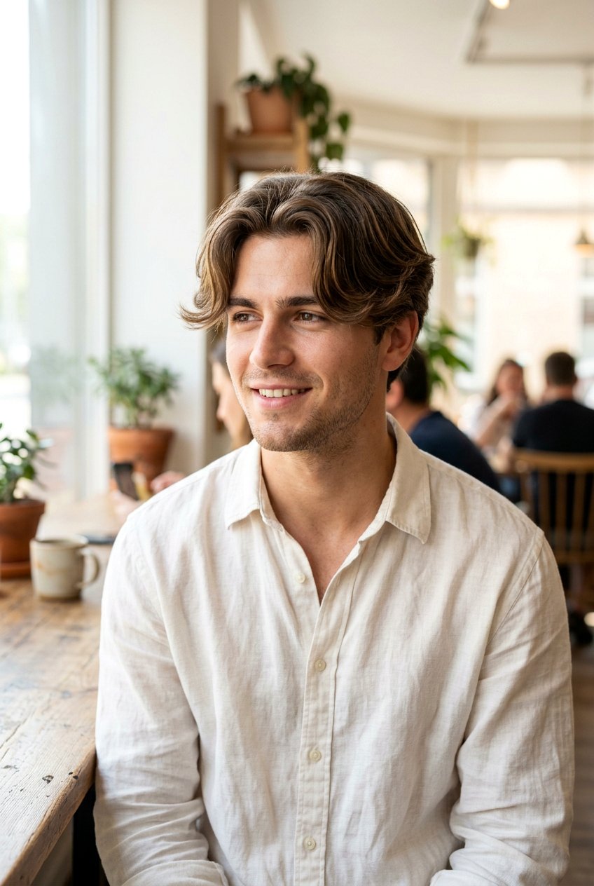 Curtain Bangs Men Haircut - 20 men haircut for long face shape - 20 men haircut for long face shape