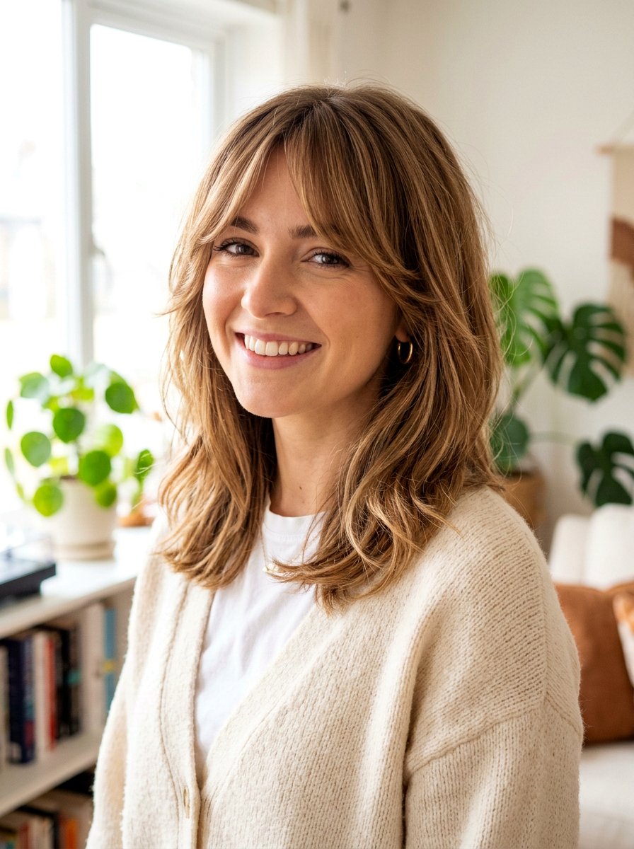 Curtain Bangs Mid Length - 20 volume haircut for thinning hair women - 20 volume haircut for thinning hair women