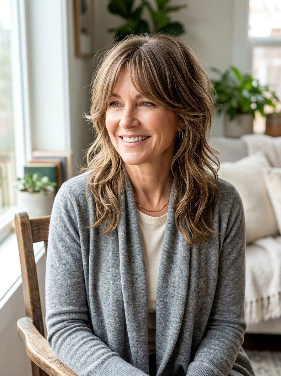 Curtain Bangs Mullet - 20 short mullet for women over 50 - 20 short mullet for women over 50