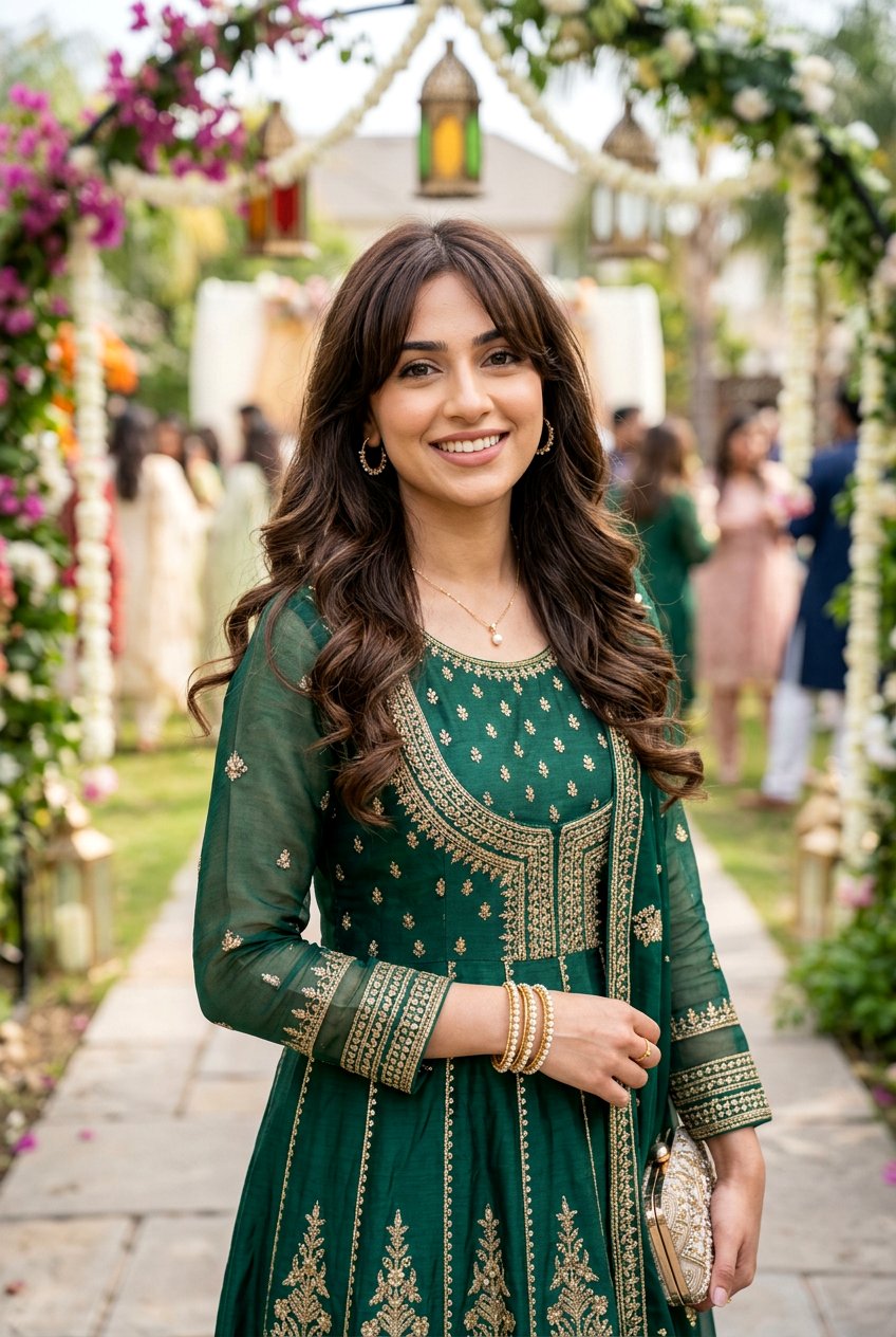 Curtain Bangs With Curled Lengths - 20 eid party hairstyles for women - 20 eid party hairstyles for women