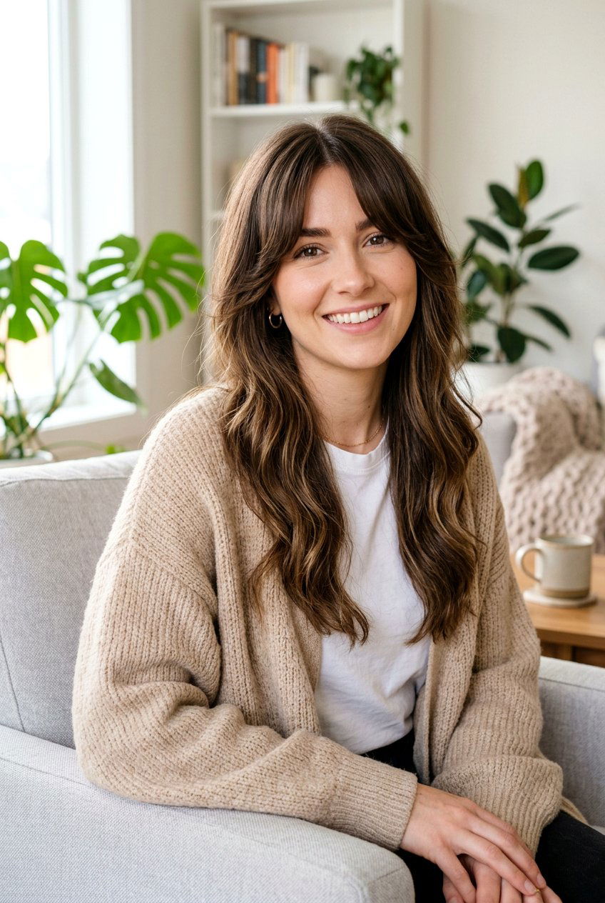 Curtain Bangs With Face Framing Layers - 20 airy bangs for fine hair women - 20 airy bangs for fine hair women