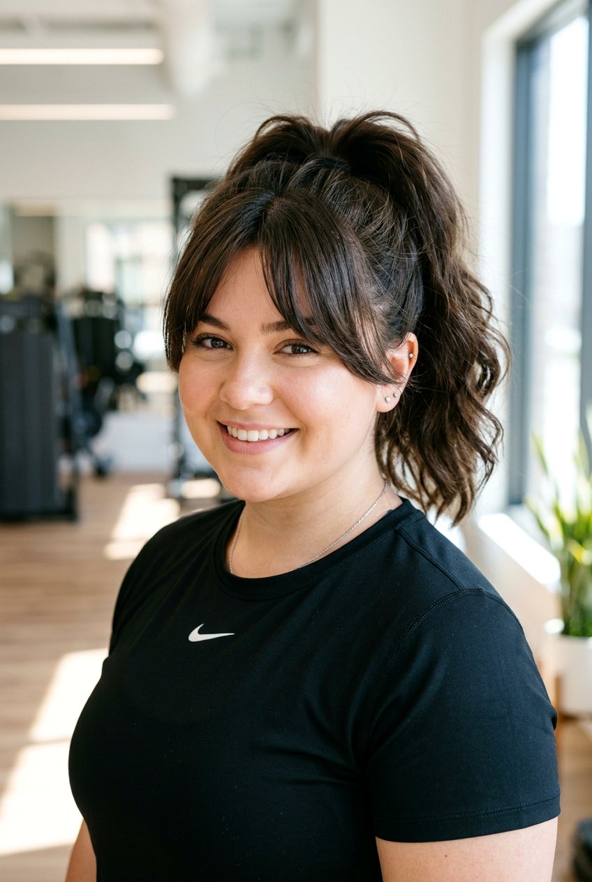 Curtain Bangs With High Ponytail For Round Chubby Face - 20 curtain bangs for round chubby face - 20 curtain bangs for round chubby face