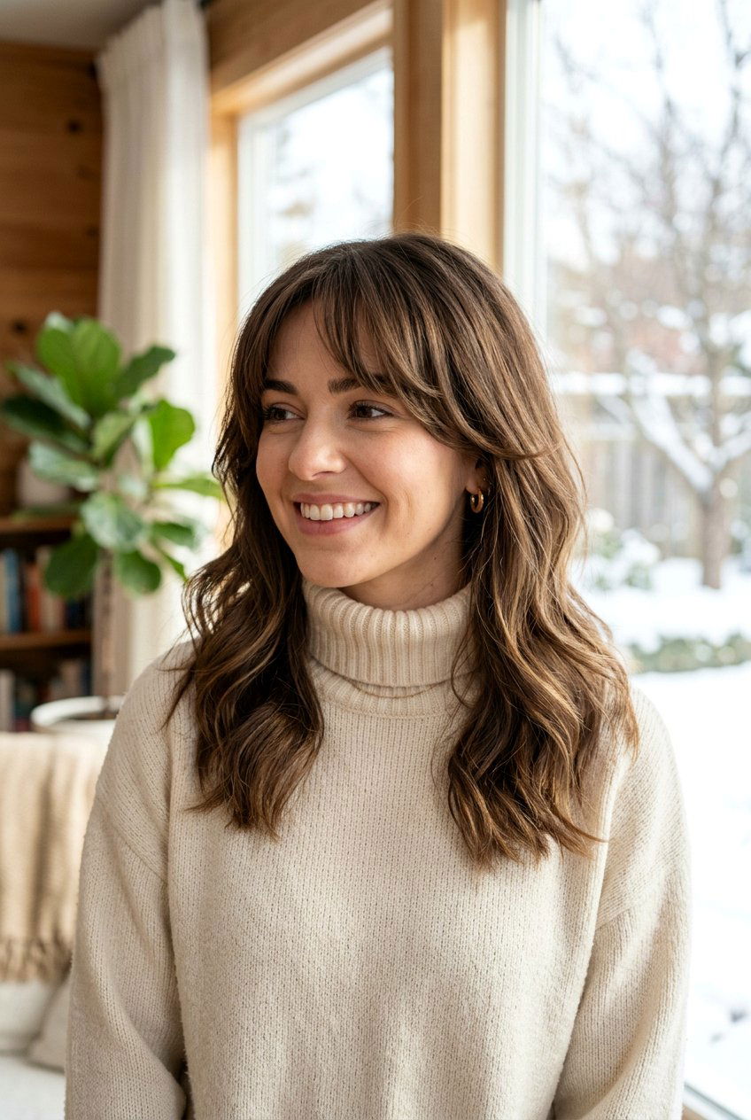 Curtain Bangs With Layers - 20 winter haircut ideas for women - 20 winter haircut ideas for women