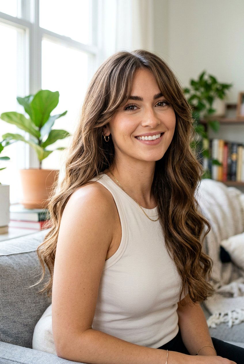 Curtain Bangs With Long Hair - 20 pretty hairstyles for women - 20 pretty hairstyles for women