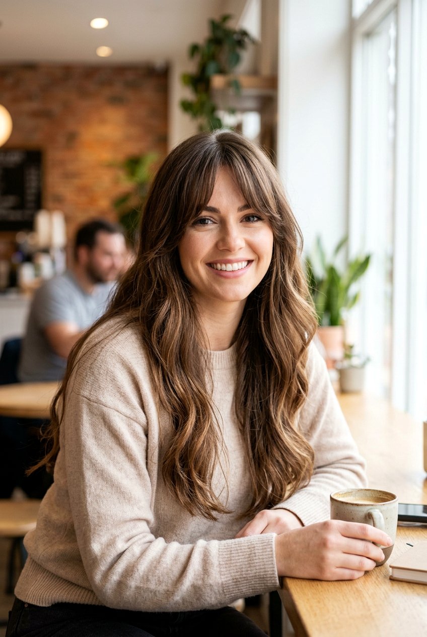 Curtain Bangs With Long Hair - 20 haircut for dry damaged hair women - 20 haircut for dry damaged hair women