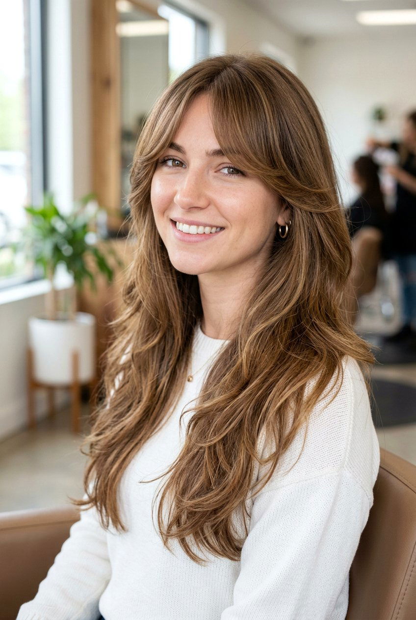 Curtain Bangs With Long Layers - 20 long haircuts with face framing layers - 20 long haircuts with face framing layers