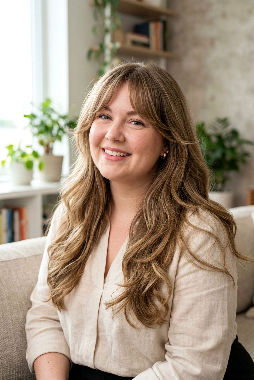 Curtain Bangs With Long Layers For Round Chubby Face - 20 curtain bangs for round chubby face - 20 curtain bangs for round chubby face