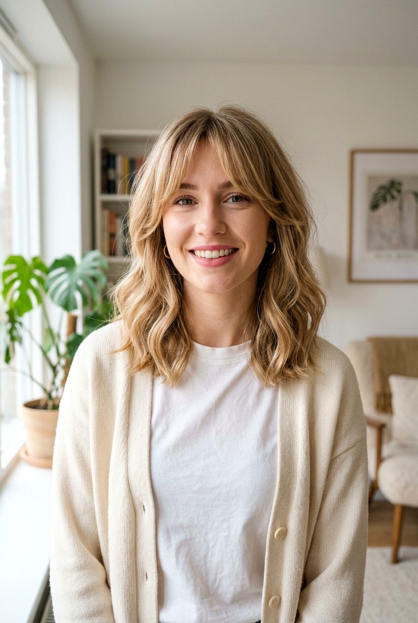 Curtain Bangs With Medium Layers - 20 modern layered haircut - 20 modern layered haircut