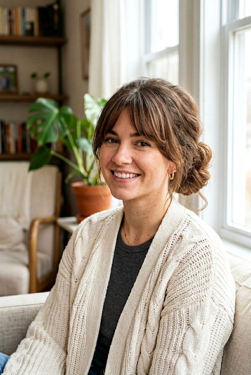 Curtain Bangs With Messy Bun - 20 best graduation hairstyle ideas - 20 best graduation hairstyle ideas