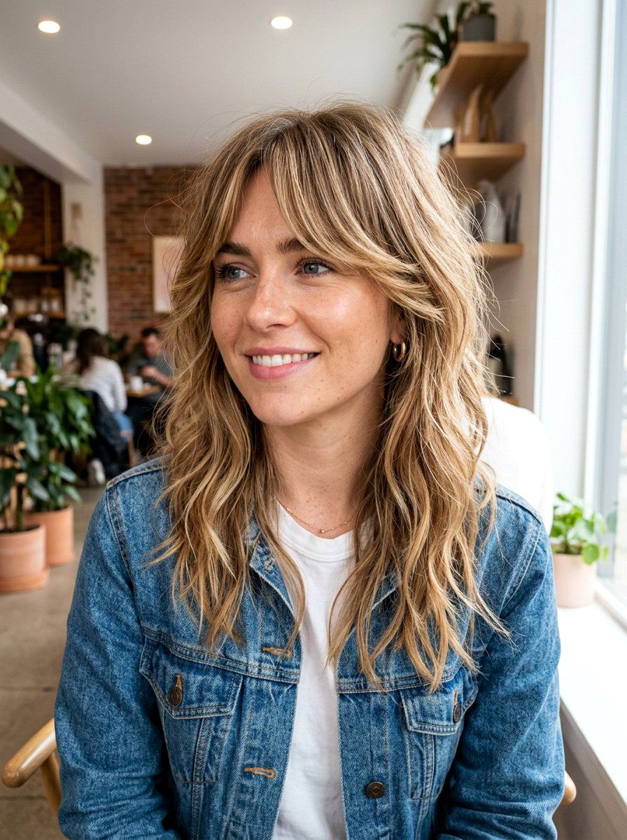 Curtain Bangs With Shag - 20 cute hairstyle for coffee date - 20 cute hairstyle for coffee date