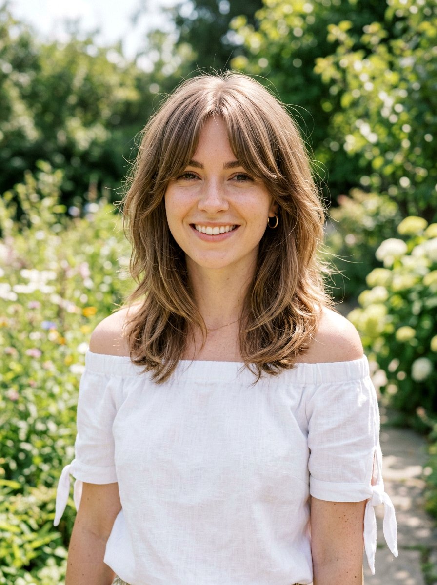 Curtain Bangs With Shoulder Layers - 20 elegant shoulder length haircut with layers - 20 elegant shoulder length haircut with layers