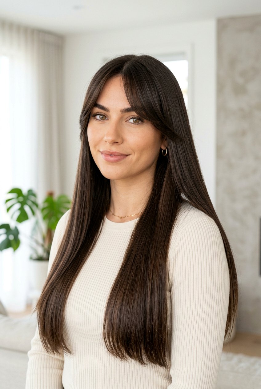 Curtain Bangs With Straight Hair - 20 pin straight hairstyles - 20 pin straight hairstyles