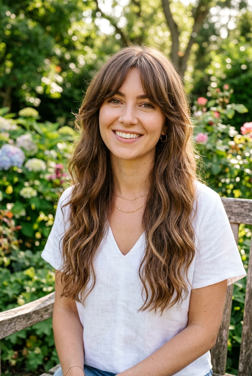 Curtain Bangs with Long Layers - 20 summer hairstyles for women - 20 summer hairstyles for women